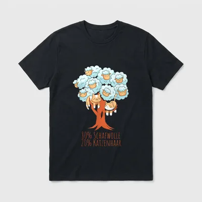 Lustiges Wortspiel 80% Schafwolle T-Shirt – Klassisches T-Shirt in Schwarz