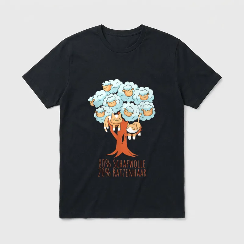 Lustiges Wortspiel 80% Schafwolle T-Shirt – Klassisches T-Shirt in Schwarz