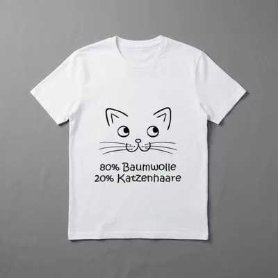 80 % Baumwolle 20 % Katzenhaare Spuren T-Shirt – Klassisches T-Shirt in Schwarz