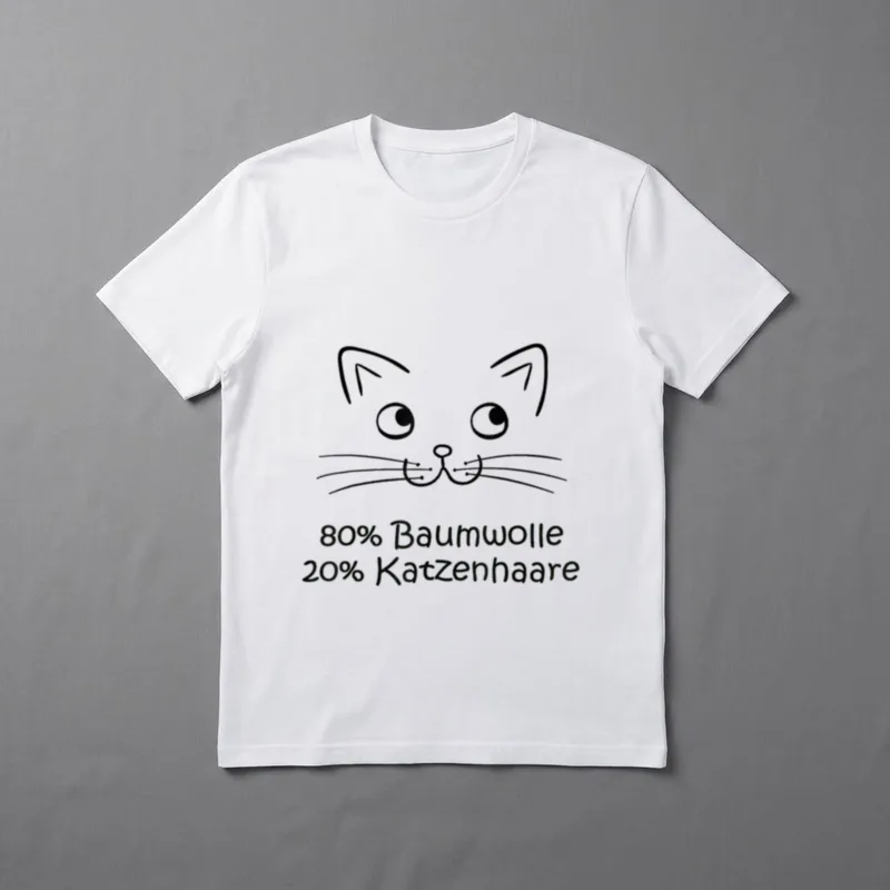 80 % Baumwolle 20 % Katzenhaare Spuren T-Shirt – Klassisches T-Shirt in Schwarz