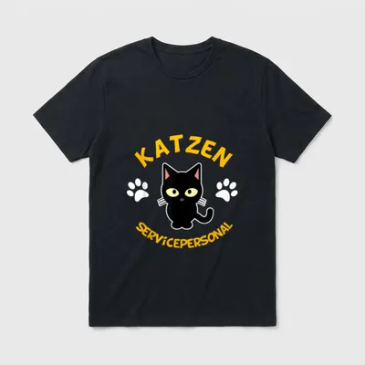 Lustiger Katzen Servicepersonal Spruch T-Shirt – Klassisches T-Shirt in Schwarz