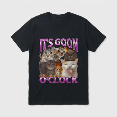 Gooning O'Clock Lustige Katze T-Shirt – Klassisches T-Shirt in Schwarz