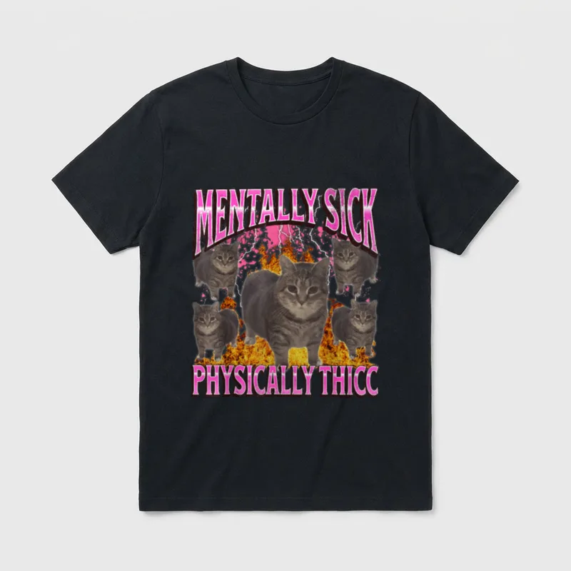 Körperlich dicke lustige Oia T-Shirt – Klassisches T-Shirt in Schwarz