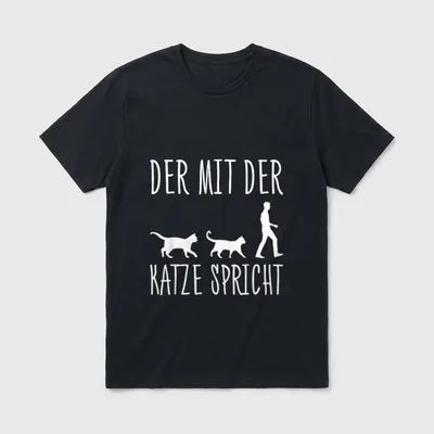 Der Mit Der Katze Spricht T-Shirt – Klassisches T-Shirt in Schwarz
