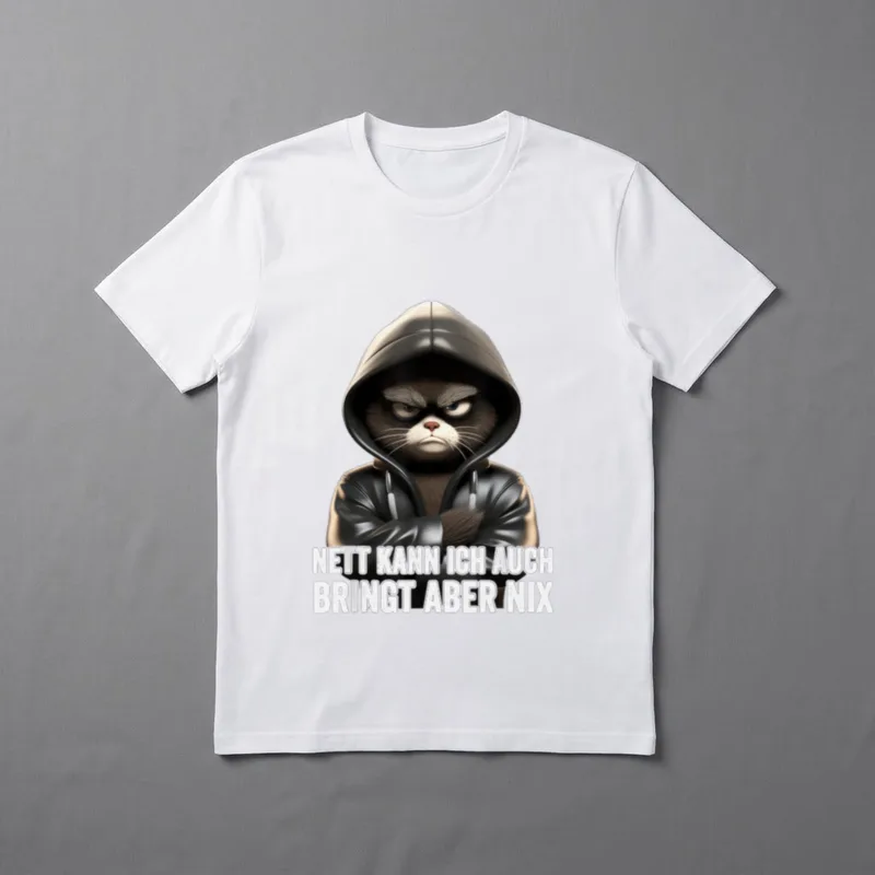 Nett Kann Ich Auch Katzen T-Shirt – Klassisches T-Shirt in Schwarz