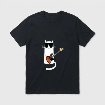 Lustige Katzen-tragende Sonnenbrillen Baß-Gitarre T-Shirt – Klassisches T-Shirt in Schwarz