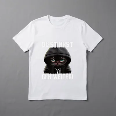 Schwarze Katze Spruch Lustig T-Shirt – Klassisches T-Shirt in Schwarz