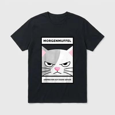 Morgenmuffel Langschläfer Katze Fun T-Shirt – Klassisches T-Shirt in Schwarz