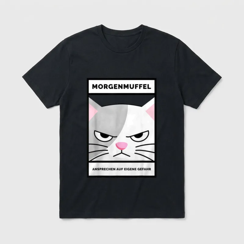 Morgenmuffel Langschläfer Katze Fun T-Shirt – Klassisches T-Shirt in Schwarz