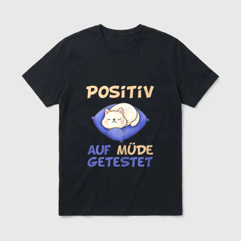 Katzen Spruch Lustig Witzig Faulenzer T-Shirt – Klassisches T-Shirt in Schwarz