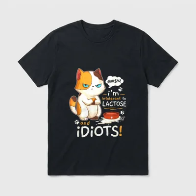 Lustige Katze Intolerant T-Shirt – Klassisches T-Shirt in Schwarz