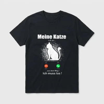 Lustiger Spruch Meine Katze T-Shirt – Klassisches T-Shirt in Schwarz