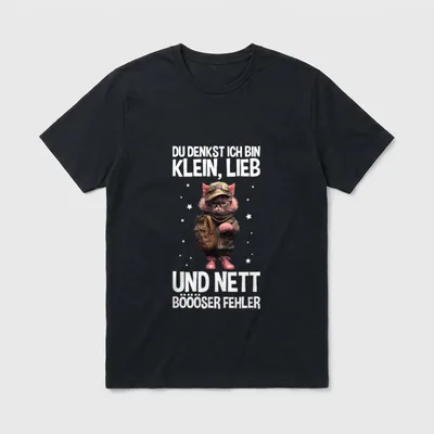 Böse Katze Spruch T-Shirt – Klassisches T-Shirt in Schwarz