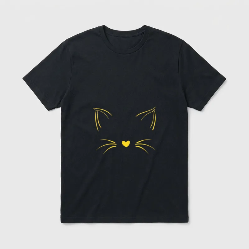Gelbe Grafik Lustiges unsichtbares T-Shirt – Klassisches T-Shirt in Schwarz