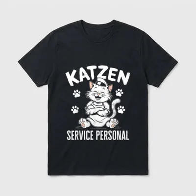 Katzen Service Personal lustiges T-Shirt – Klassisches T-Shirt in Schwarz