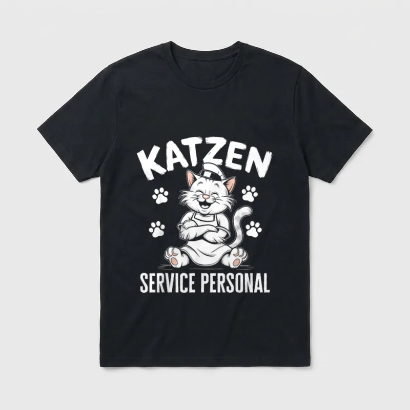 Katzen Service Personal lustiges T-Shirt – Klassisches T-Shirt in Schwarz