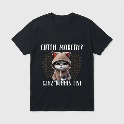 Guten Morgen Dünnes Eis Morgenmuffel T-Shirt – Klassisches T-Shirt in Schwarz