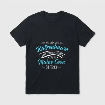 Maine Coon Katze Glitzer T-Shirt – Klassisches T-Shirt in Schwarz