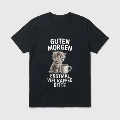 Kaffee Spruch Morgenmuffel Büro T-Shirt – Klassisches T-Shirt in Schwarz