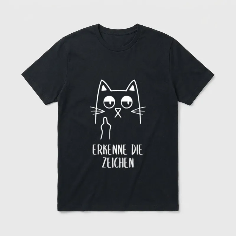 Katzen Lustig Spruch Erkenne T-Shirt – Klassisches T-Shirt in Schwarz