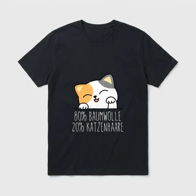 Katzenhaare im Shirt T-Shirt – Klassisches T-Shirt in Schwarz