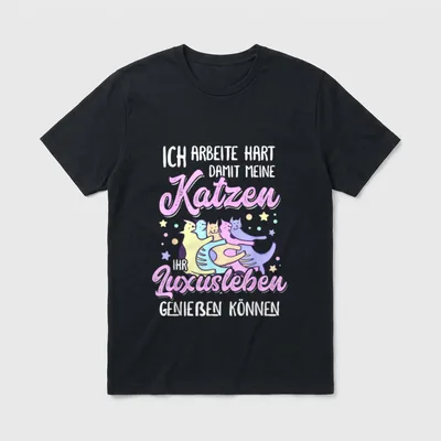 Katzenhalter Katzenmama Spruch Katzenliebe T-Shirt – Klassisches T-Shirt in Schwarz