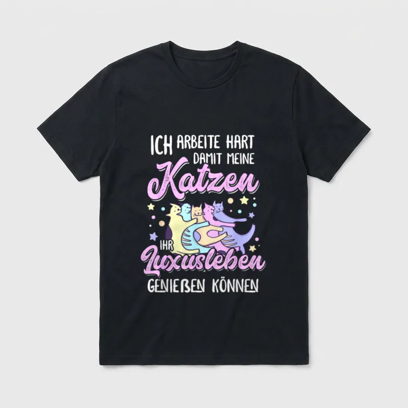 Katzenhalter Katzenmama Spruch Katzenliebe T-Shirt – Klassisches T-Shirt in Schwarz
