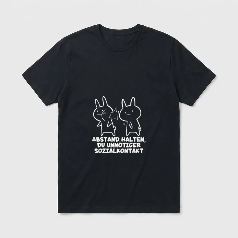 Du Unnötiger Sozialkontakt Abstand T-Shirt – Klassisches T-Shirt in Schwarz