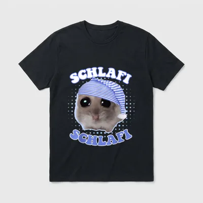 Schlafi Schlafi Funny Hamster T-Shirt – Klassisches T-Shirt in Schwarz