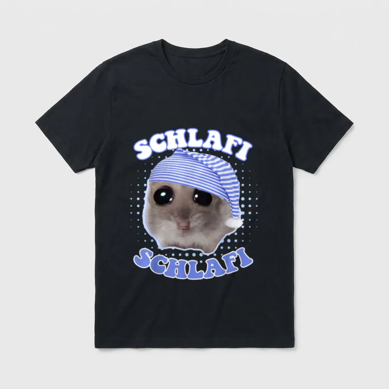 Schlafi Schlafi Funny Hamster T-Shirt – Klassisches T-Shirt in Schwarz