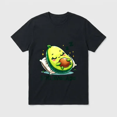 Schlavocado Avocado Schlafshirt Lustiges T-Shirt – Klassisches T-Shirt in Schwarz