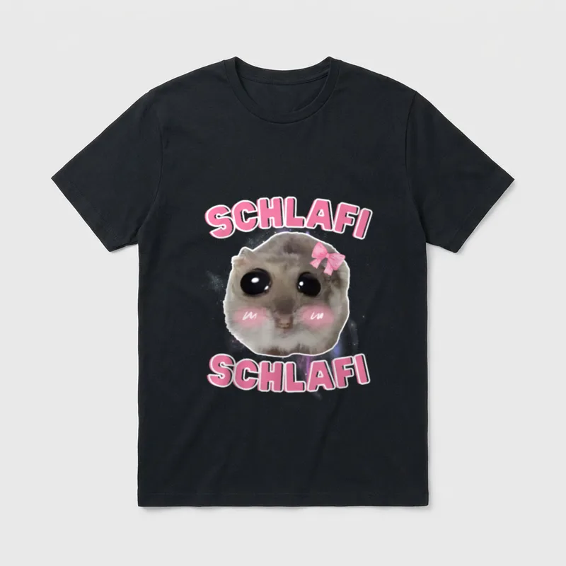 Schlafi Schlafi Funny Hamster Keine Lust & Faul T-Shirt – Klassisches T-Shirt in Schwarz