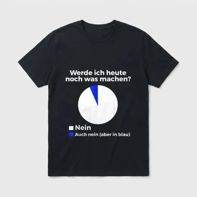 Werde Ich Heute Noch T-Shirt – Kuchendiagramm: Nein und Auch nein (aber in blau) – Klassisches T-Shirt in Schwarz