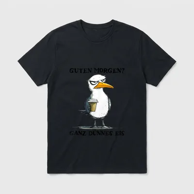 Morgenmuffel Möwe T-Shirt – Klassisches T-Shirt in Schwarz