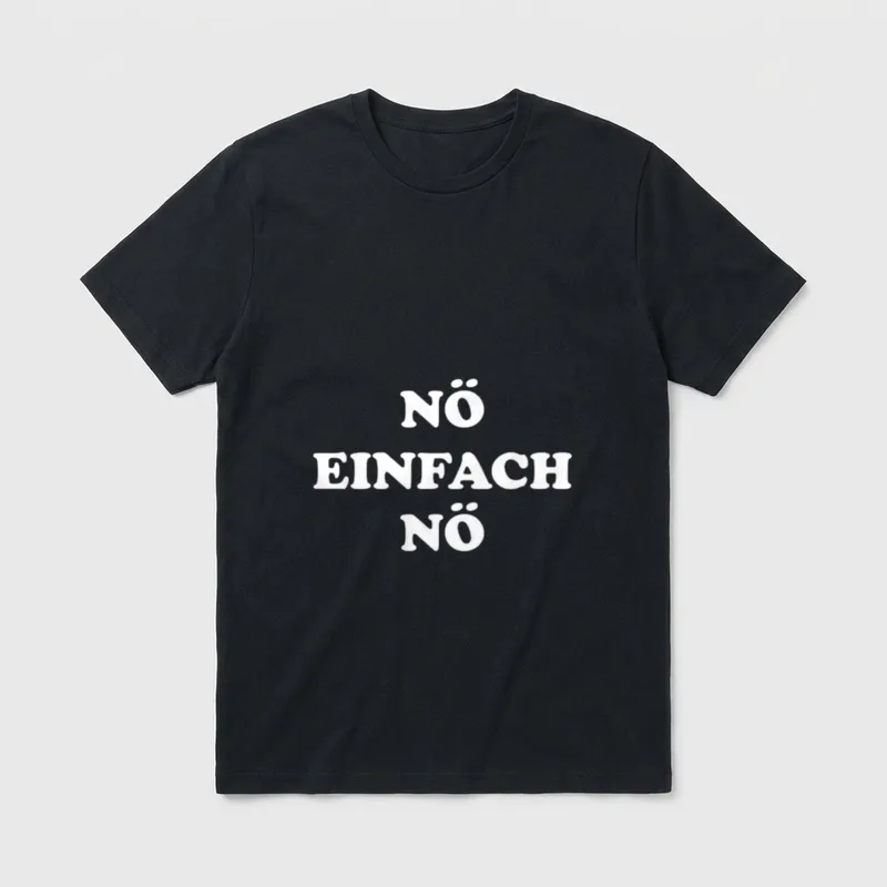 NÖ EINFACH NÖ Lustiges T-Shirt – Weißer Schriftzug NÖ EINFACH NÖ auf grauem Shirt – Klassisches T-Shirt in Schwarz