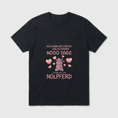 Nilpferd Nölpferd Hippo Flusspferd T-Shirt – Klassisches T-Shirt in Schwarz