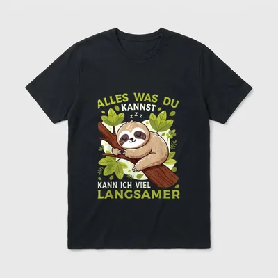 Faultier Schlafshirt Alles Was T-Shirt – Klassisches T-Shirt in Schwarz