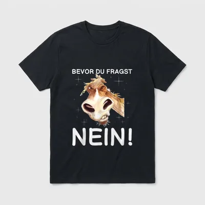 Bevor Du Fragst Nein Pferd T-Shirt – Klassisches T-Shirt in Schwarz