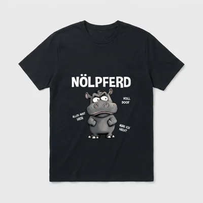 Lustiges Nölpferd Nilpferd Fun T-Shirt – Klassisches T-Shirt in Schwarz