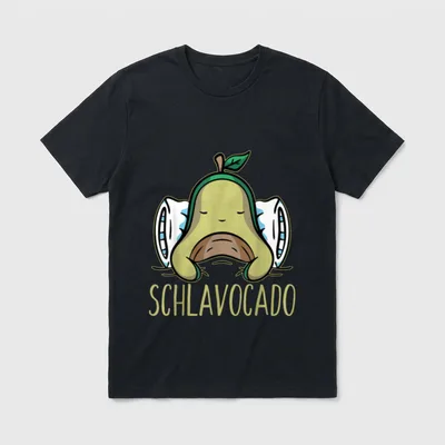 Avocado Schlaf Spruch Pyjama T-Shirt – Klassisches T-Shirt in Schwarz