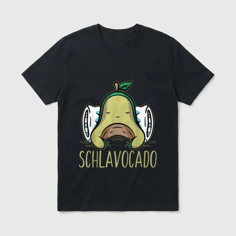 Avocado Schlaf Spruch Pyjama T-Shirt – Klassisches T-Shirt in Schwarz