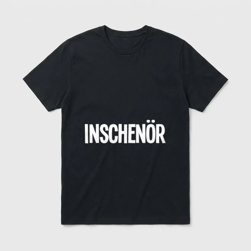 Witzige Ingenieur Sprüche Lustiges T-Shirt – Schriftzug „Inschenör“ in weißer Blockschrift – Klassisches T-Shirt in Schwarz