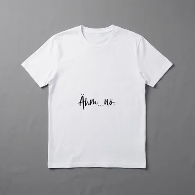 ÄHM NÖ Spruch Schrift T-Shirt – Schriftzug „Ähm...nö.“ in schwarzer Handschrift – Klassisches T-Shirt in Schwarz