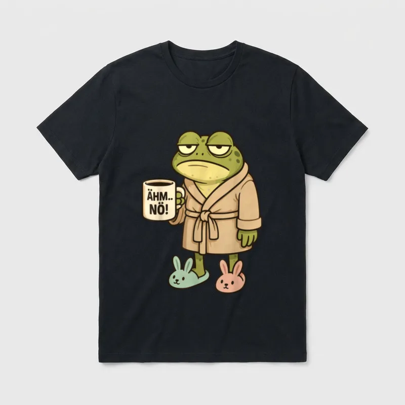 Morgenmuffel Kaffee Mürrischer Frosch T-Shirt – Klassisches T-Shirt in Schwarz