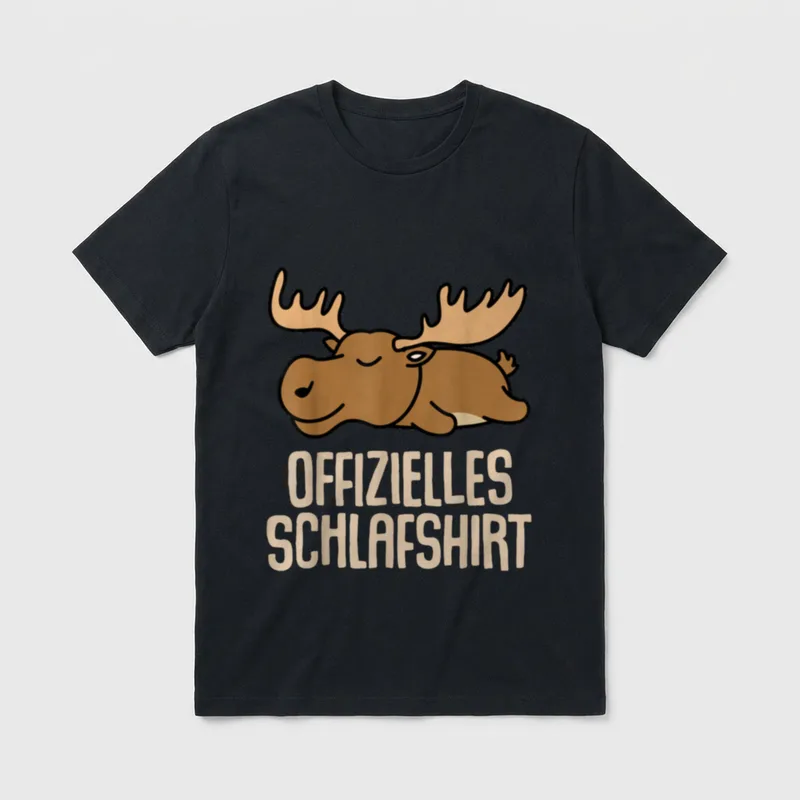 Offizielles Schlafshirt Elch Lustige T-Shirt – Klassisches T-Shirt in Schwarz