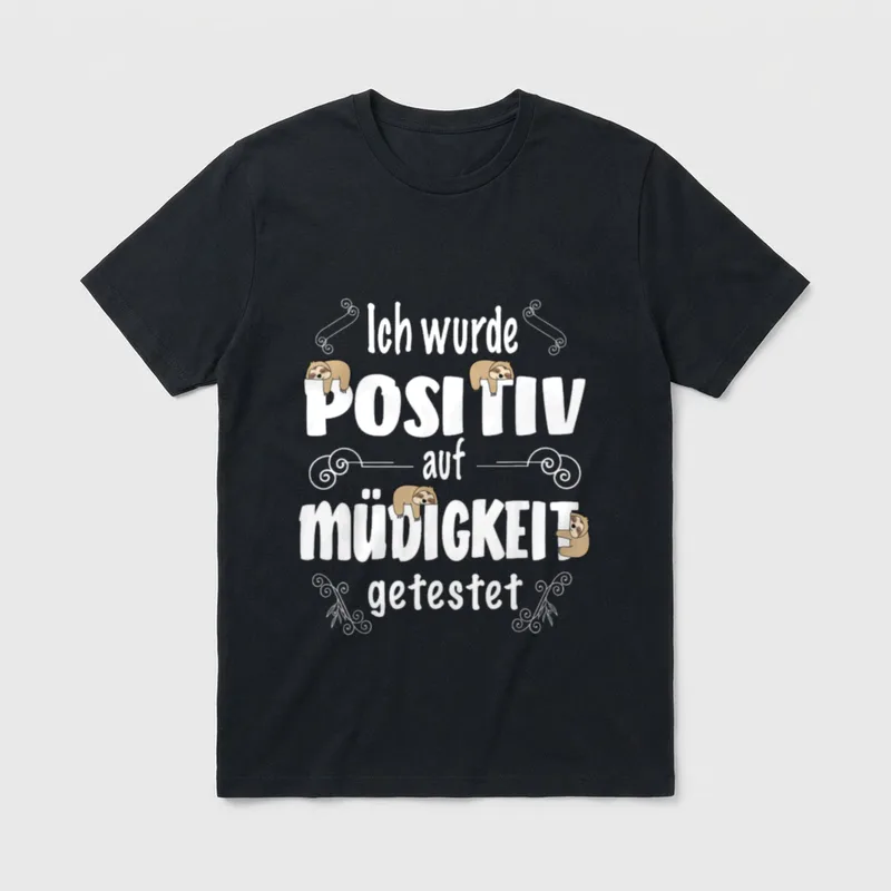Lustiges Faultier Spruch Schlafen T-Shirt – Klassisches T-Shirt in Schwarz