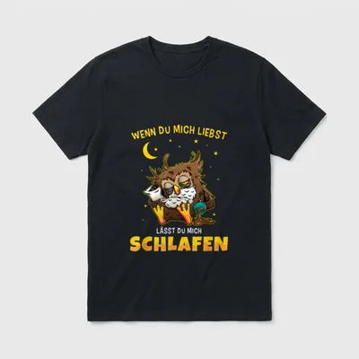 Lustig Arbeit Schlafen Eule T-Shirt – Klassisches T-Shirt in Schwarz