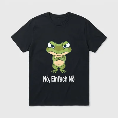 Nö Einfach Nö Ironie T-Shirt – Frosch mit verschränkten Armen, Schriftzug „Nö, Einfach Nö“ – Klassisches T-Shirt in Schwarz