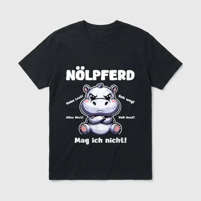 Lustiges Nölpferd Nilpferd Design T-Shirt – Klassisches T-Shirt in Schwarz