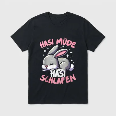 Hasi Müde Hasi Schlafen T-Shirt – Klassisches T-Shirt in Schwarz